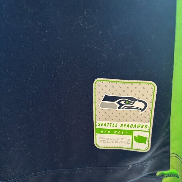 Womens Seattle Seahawks Jersey Shirt Draft Me Laces Bling Sequins Sz LG - Picture 6 of 7